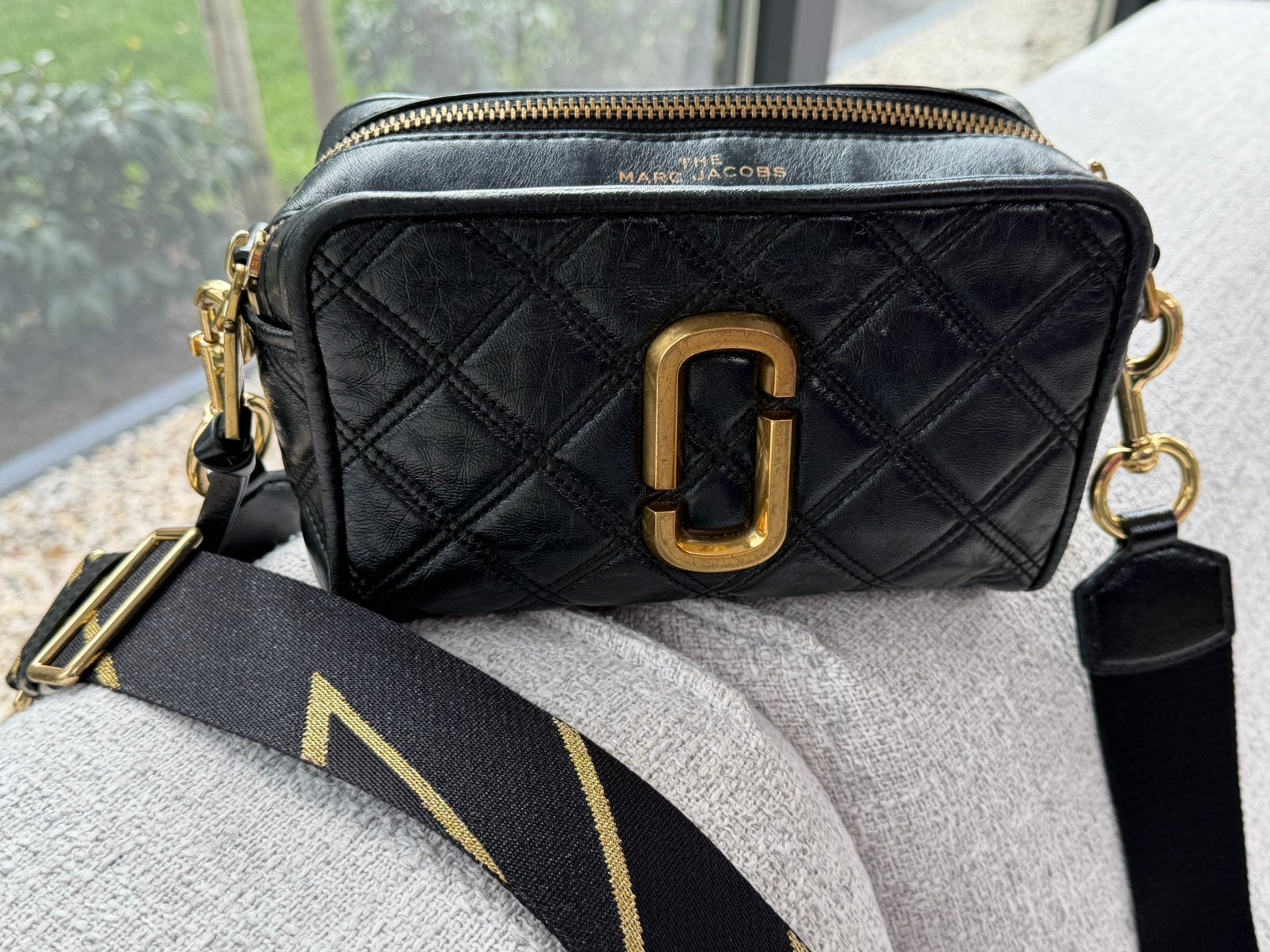 Marc Jacobs - the Quilted softshot 21 - crossbody bag, Ophalen of Verzenden, Gebruikt, Zwart, Schoudertasje