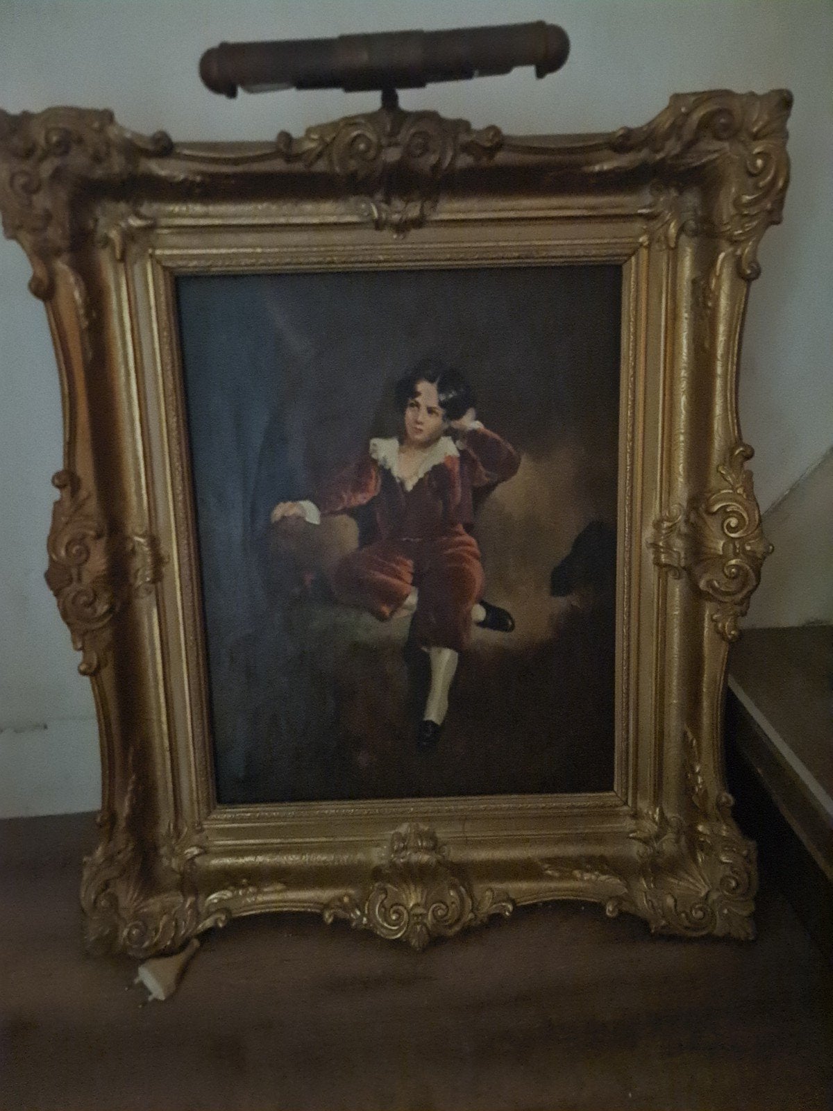 antieke mooie lijst met schilderij erin gesigneerd, Antiek en Kunst, Ophalen, Klassiek