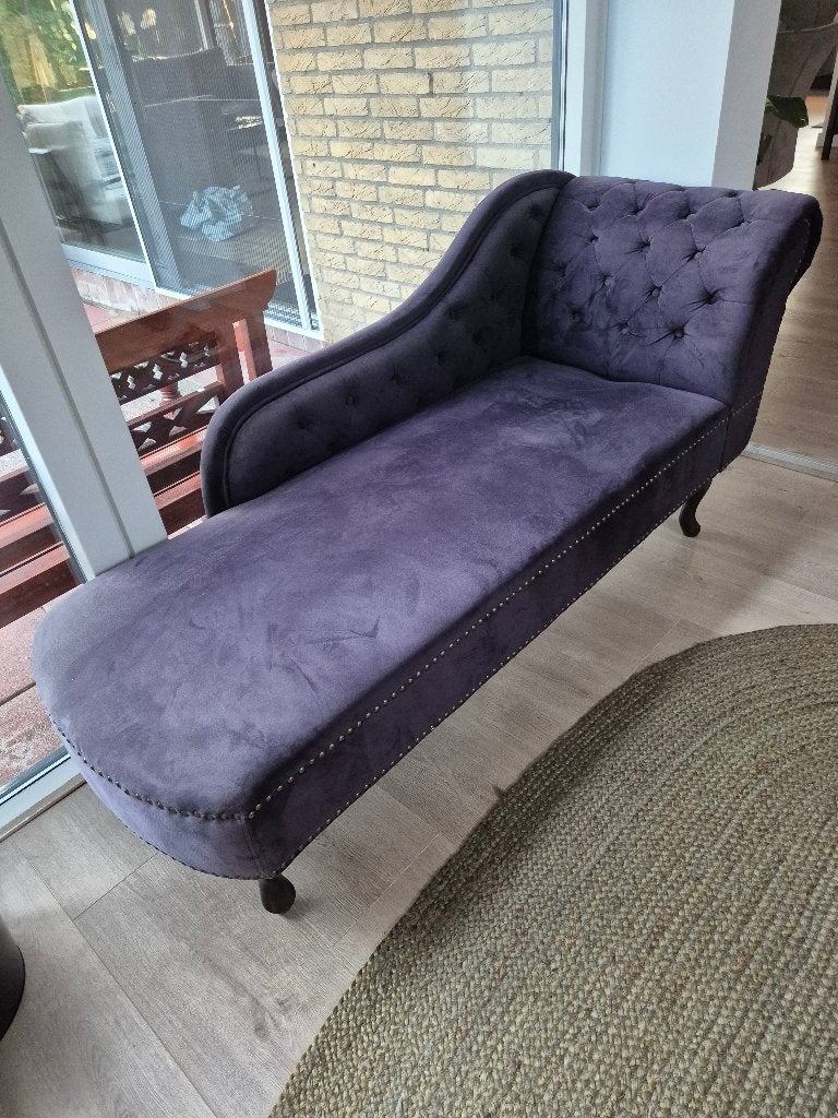 Longchair Blauw, Huis en Inrichting, Fauteuils, Ophalen, Gebruikt, 50 tot 75 cm, Stof