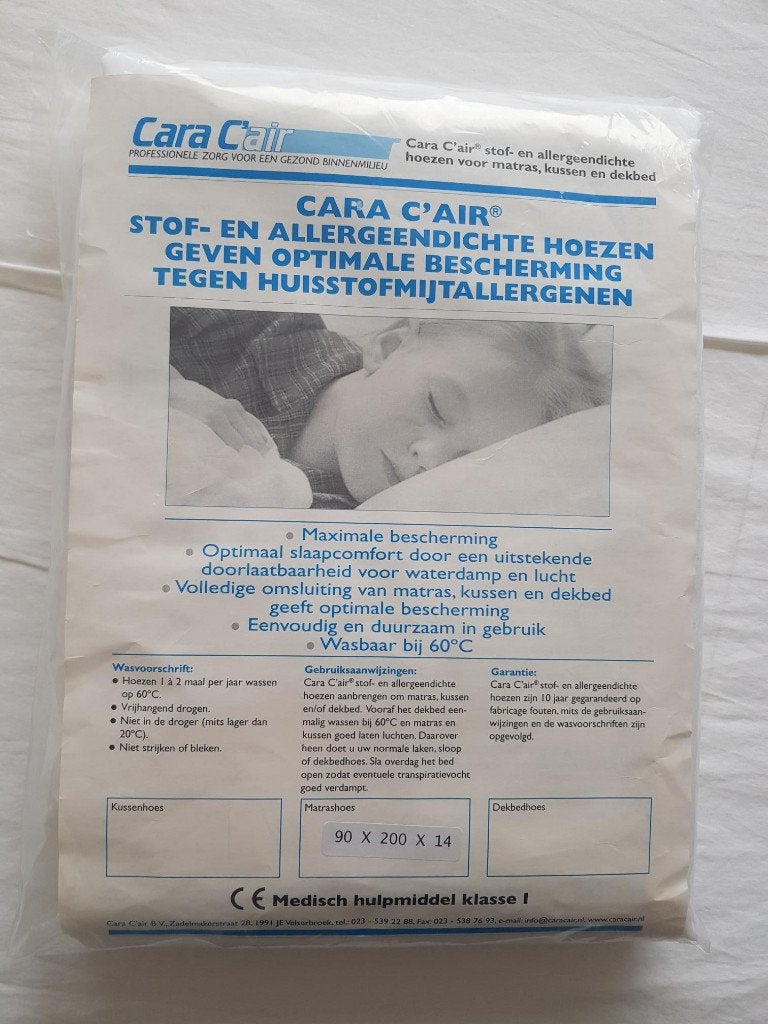 Cara C'air Anti-allergische Matrashoes 90x200x14 cm, Huis en Inrichting, Eenpersoons, Wit, Nieuw, Ophalen of Verzenden