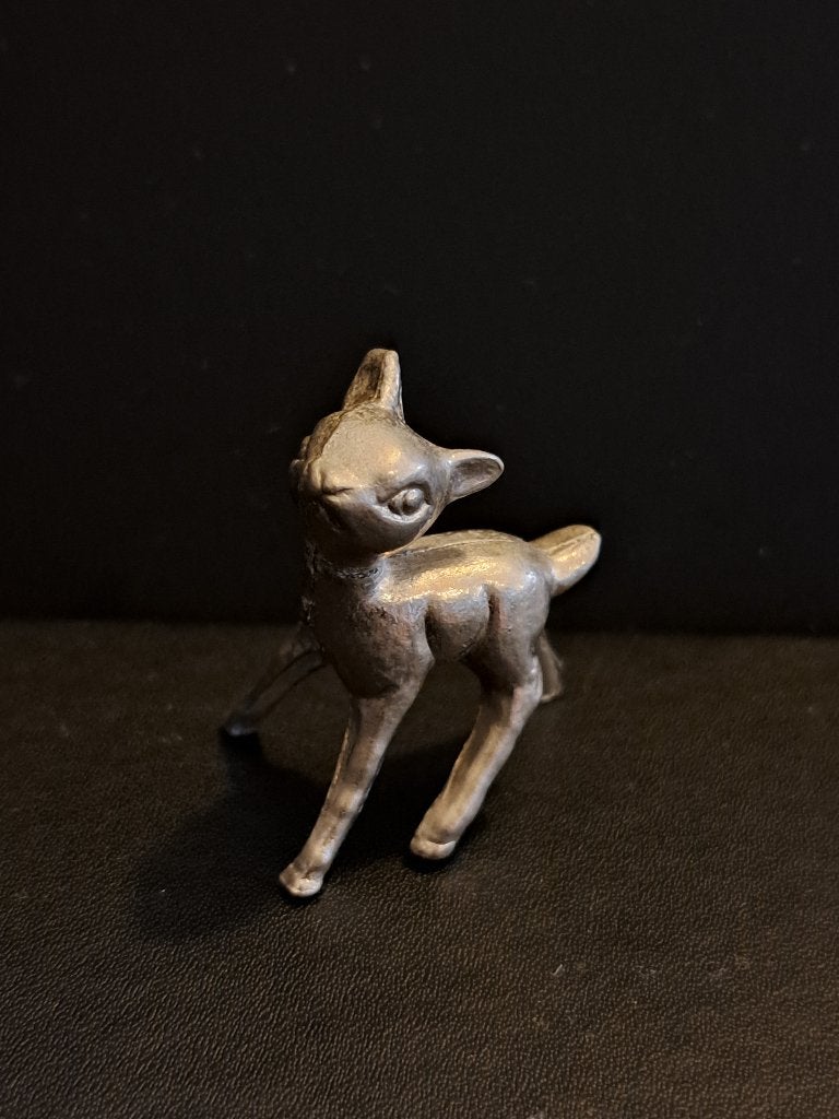Vintage metal hertje beeldje - Decoratief, Ophalen of Verzenden, Gebruikt, Dier