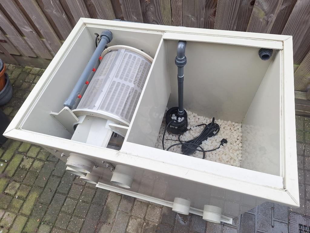 vijver filter trommelfilter met trickle en bezinkput, Tuin en Terras, Vijvers, Ophalen, Gebruikt