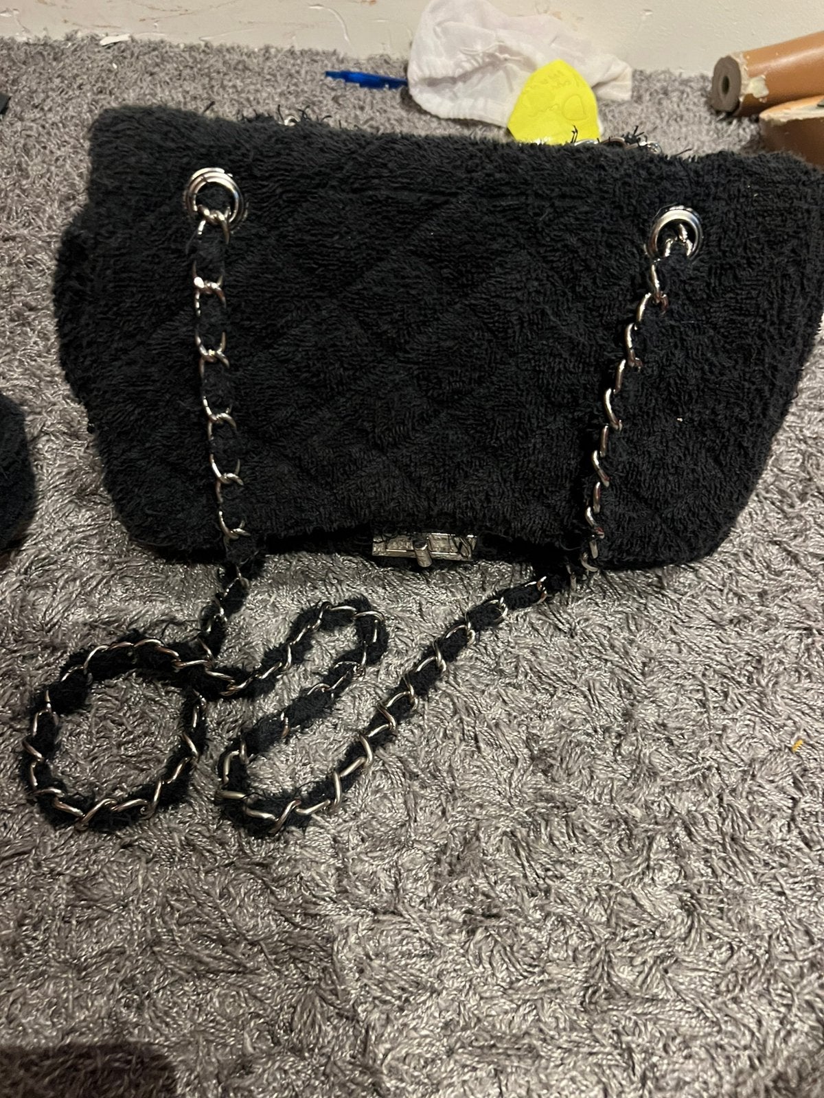 REETSJ tas  met mooie ketting badstof origineel, F, Schoudertasje, Zwart, G