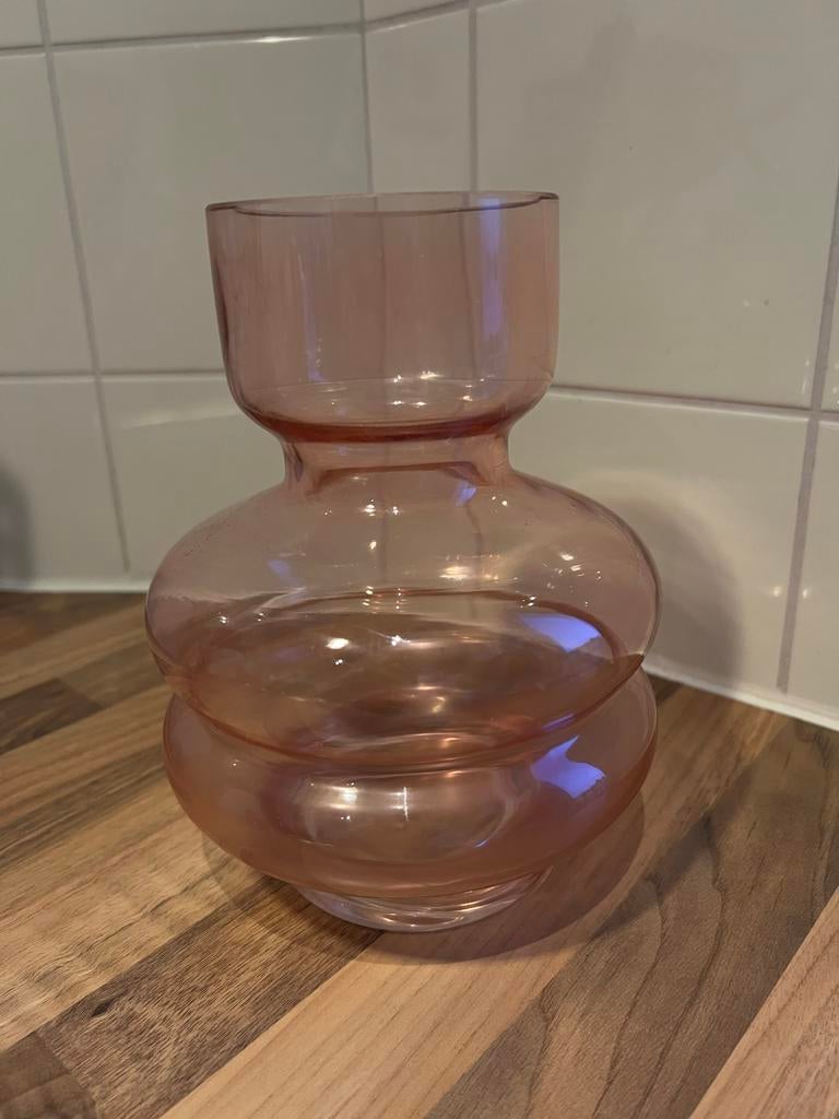 Roze Xenos vaas - 20cm hoog, opening 9cm, Huis en Inrichting, Woonaccessoires | Vazen, Ophalen, Overige kleuren, Minder dan 50 cm