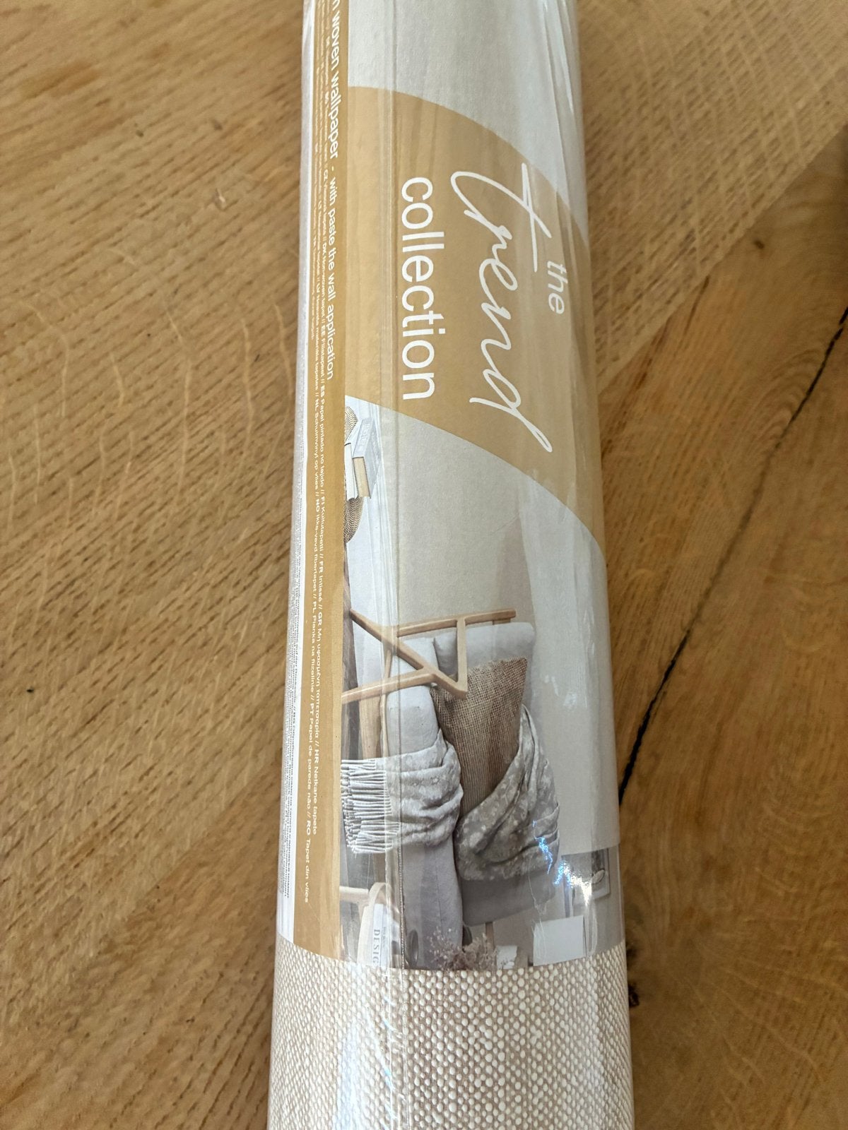 Behang Action' - Nieuw in verpakking, Ophalen, Overige merken, Beige, Structuur