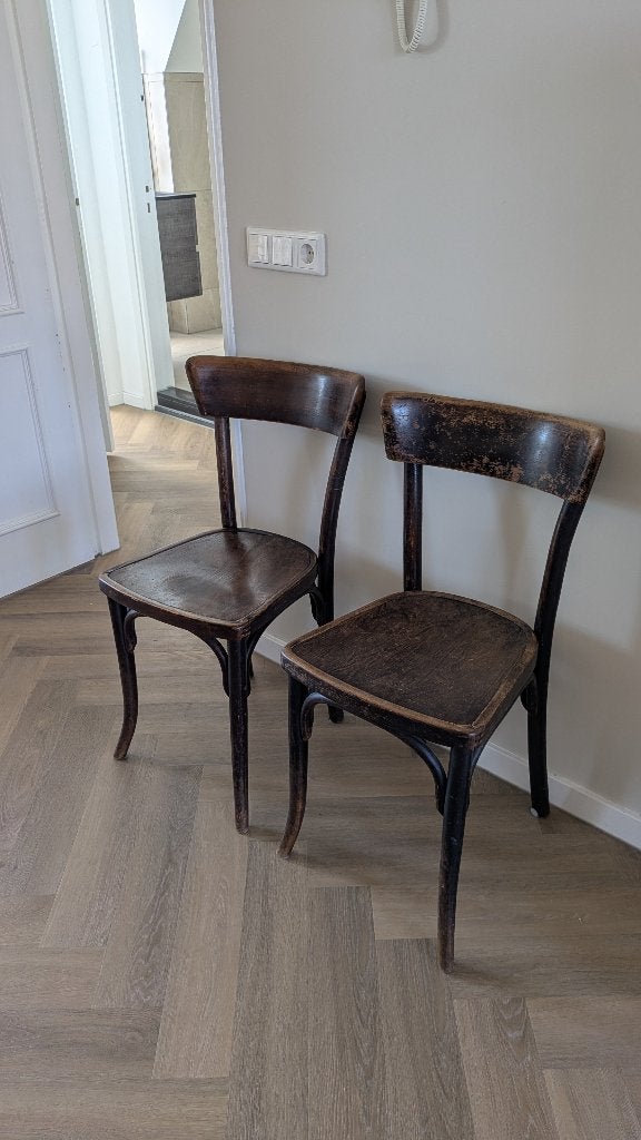 Twee barstoelen, Huis en Inrichting, Stoelen, Ophalen, Gebruikt, Twee, Bruin