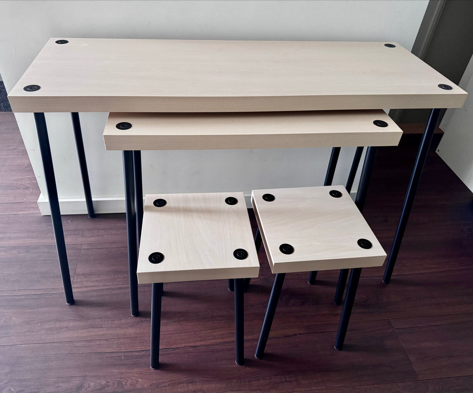 Bureau kaptafel knutseltafel complete set krukjes, Ophalen, Zo goed als nieuw, Tafel(s) en Stoel(en)