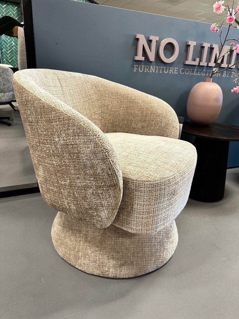 Beige fauteuil - groene fauteuil - draaibare fauteuil, Ophalen, Nieuw, 75 tot 100 cm, Stof