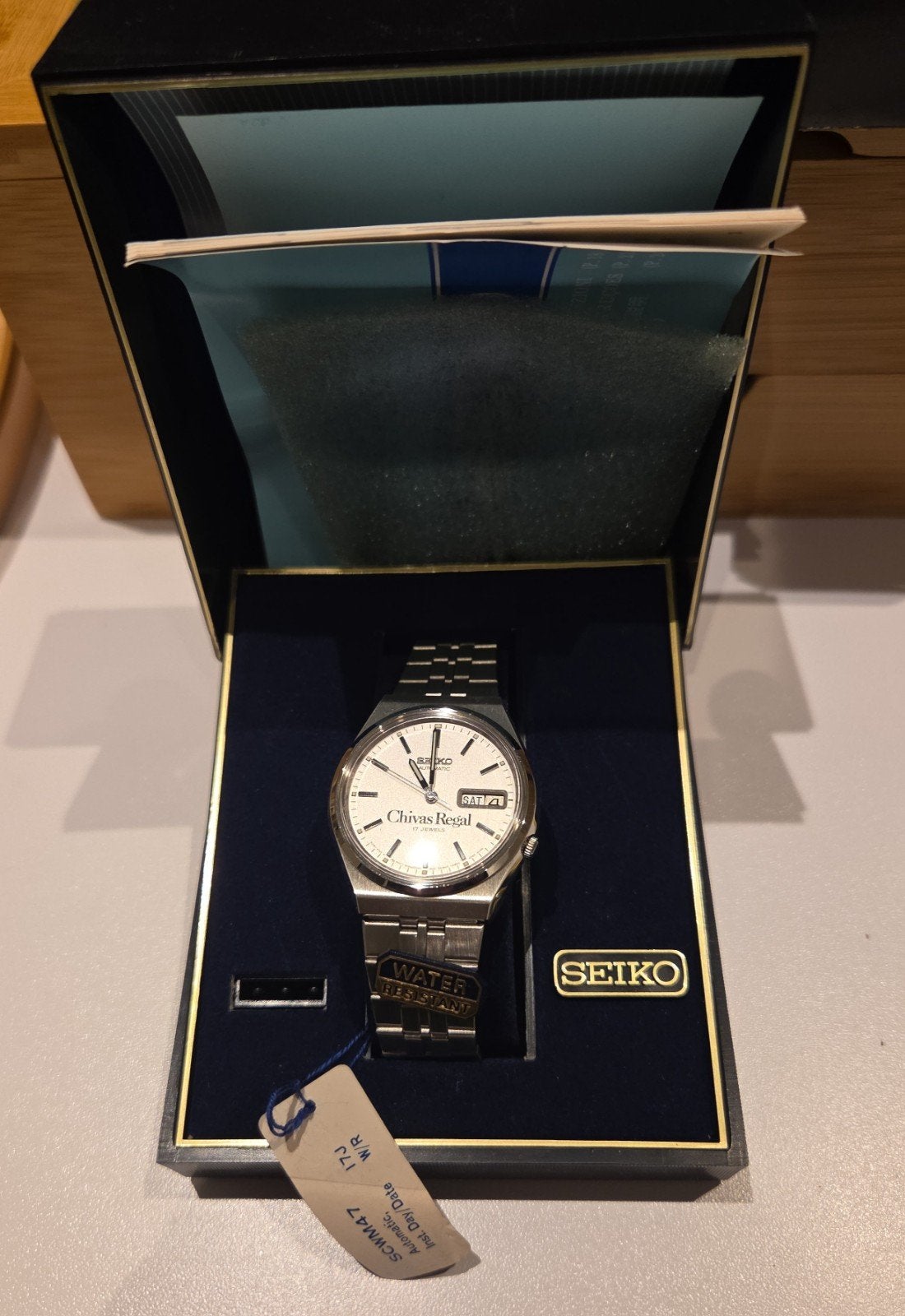vintage Seiko x Chivas Regal herenhorloge, Staal, Nieuw, Ophalen of Verzenden, X