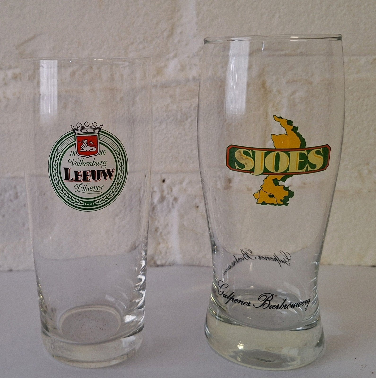 Leeuw Bier glas en Sjoes van Gulpener, Ophalen of Verzenden, Gebruikt, Glas of Glazen, Overige merken