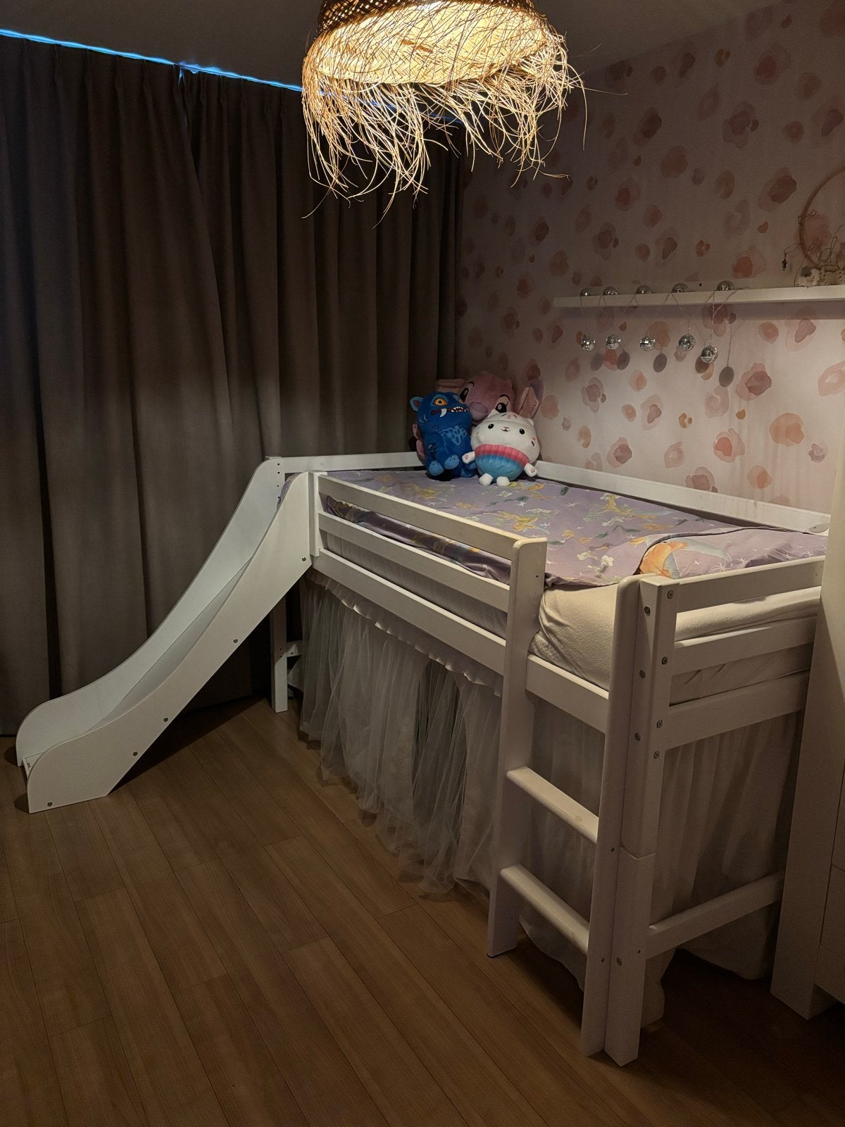 Super leuk Hoppe Kids Halfhoogslaper met glijbaan - 90x200, Ophalen, Gebruikt, 90 cm, Eenpersoons
