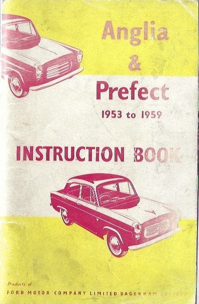 Anglia & Prefect 1953-1959 Instruction Book, Verzenden, Gelezen
