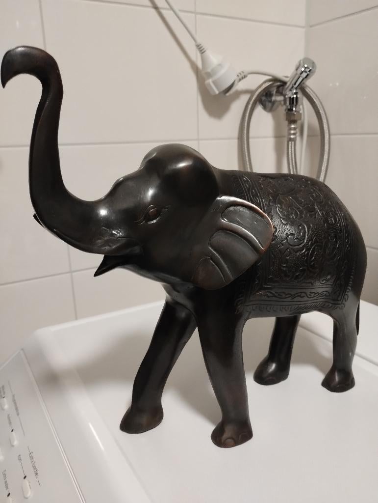 Oude bronzen grote olifant, Antiek en Kunst, Antiek | Koper en Brons, Ophalen of Verzenden