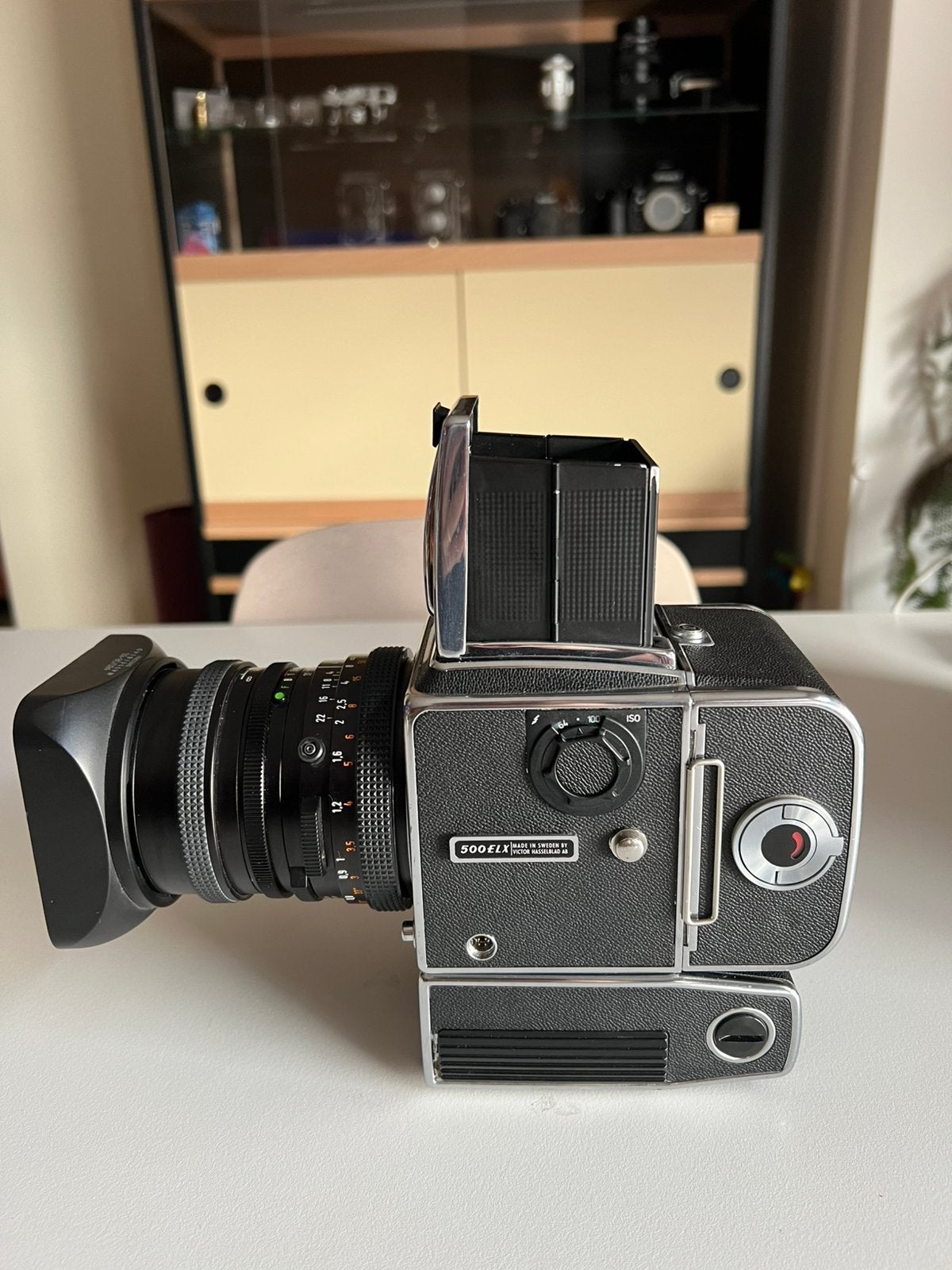 Hasselblad 500elx + hasselblad CF FLE 50mm 4.0, Gebruikt, Spiegelreflex, Hasselblad, Ophalen of Verzenden
