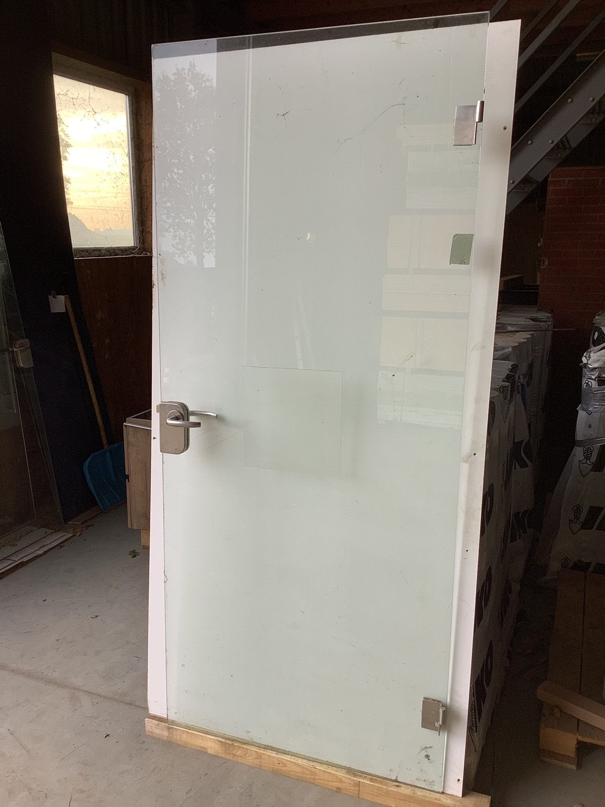 Glazen (douche) deuren, Ophalen, Gebruikt, 80 tot 100 cm, .