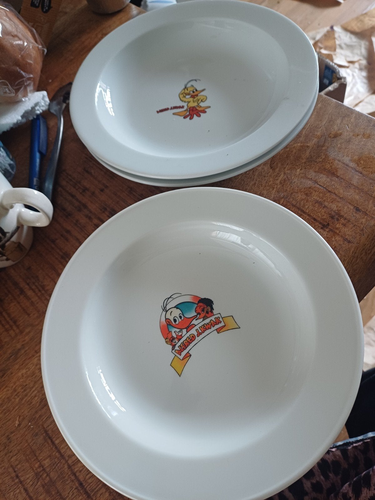 Retro   4 diepe  borden  Alfred j. Kwak  uit 1989, Ophalen of Verzenden