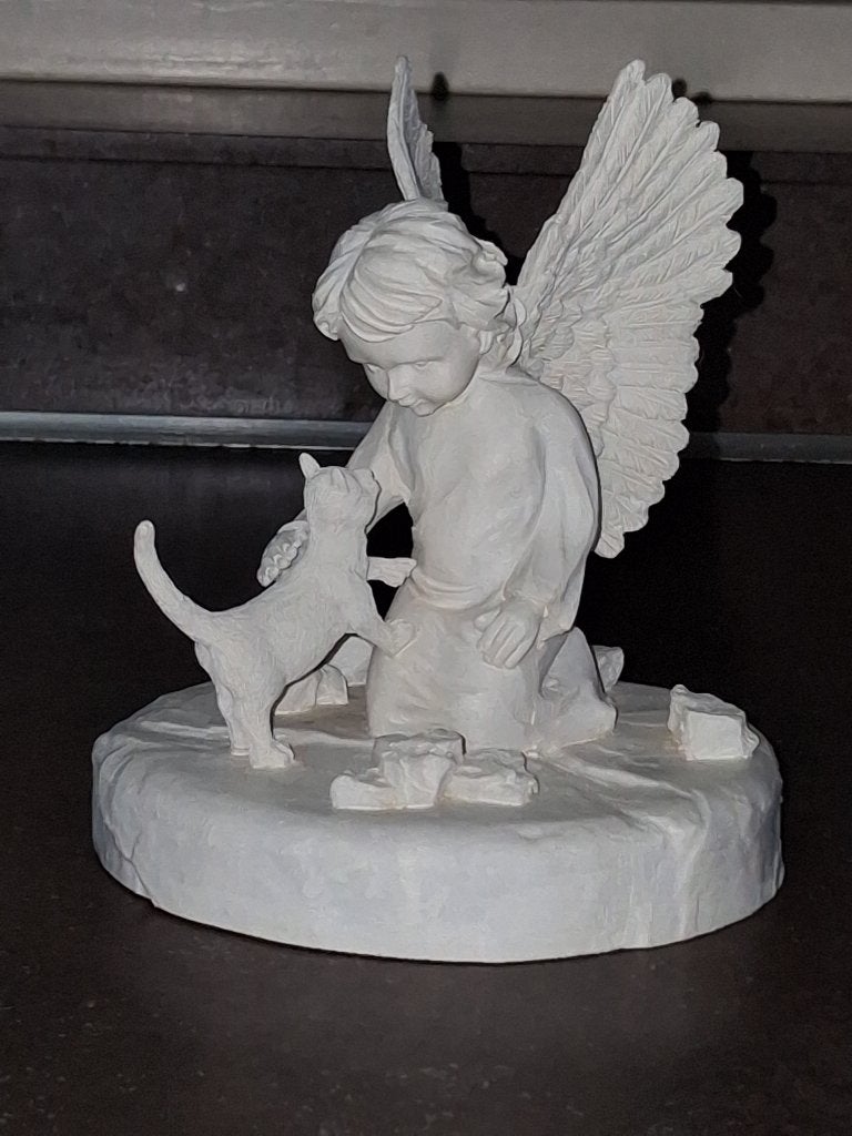 Kat engel vleugels beeld / urn/ memory/ herdenken, Ophalen of Verzenden, Zo goed als nieuw, Mens