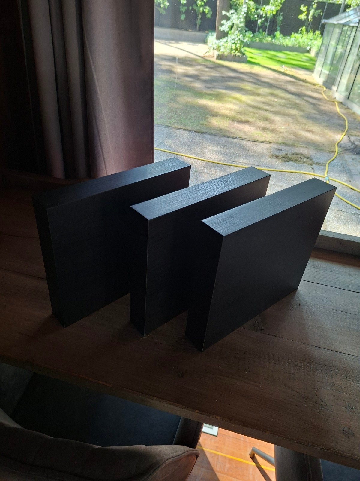 4 zwarte wandplanken, Huis en Inrichting, Woonaccessoires | Krantenbakken en Lectuurbakken, Ophalen