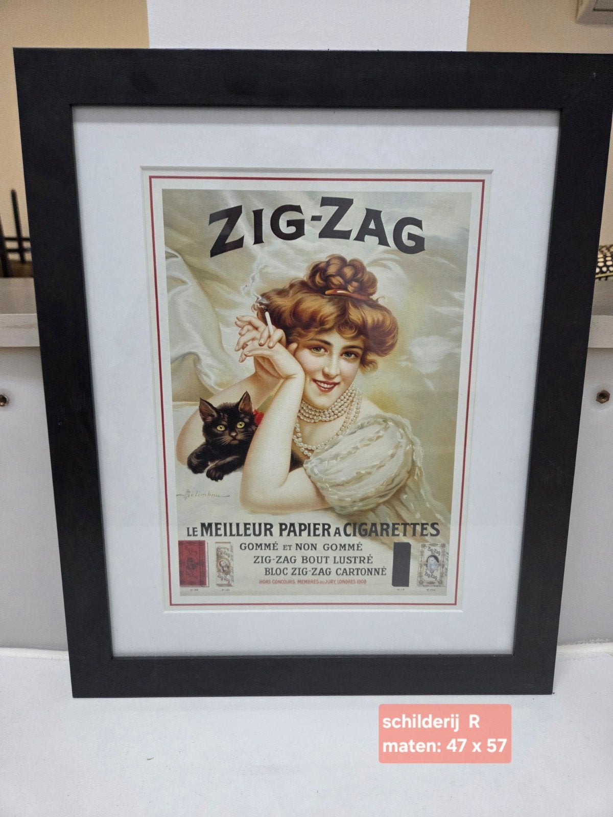 Vintage Zig-Zag reclameposter (47x57 cm), Ophalen
