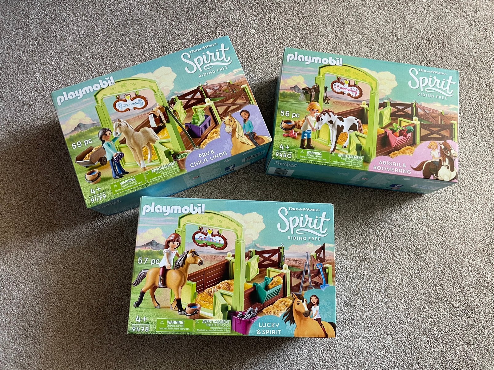Playmobil Spirit Paarden Set - 3 Stuks - 9478, 9479, 9480,, Ophalen of Verzenden, Gebruikt, Jongen of Meisje