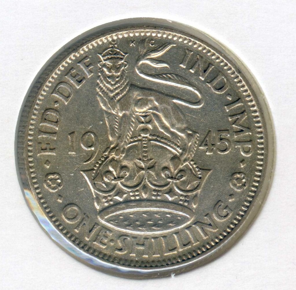 Groot-Brittannië 1 Shilling 1945 Engels, Ophalen of Verzenden, Overige landen, Zilver