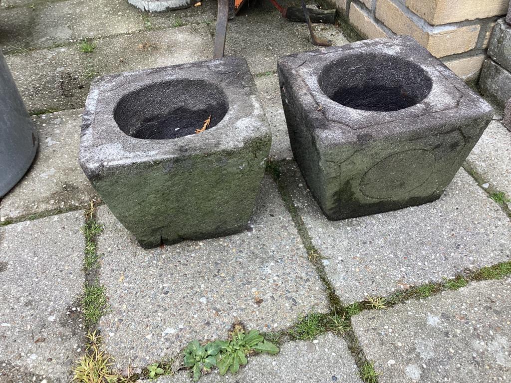 Betonnen bloem bakken 20/22 cm, Rond, Ophalen of Verzenden, Zo goed als nieuw, Minder dan 40 cm