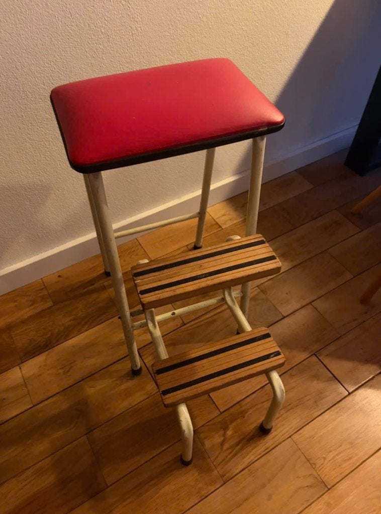 Vintage huishoudtrapje / krukje, Ophalen, Gebruikt, Overige materialen