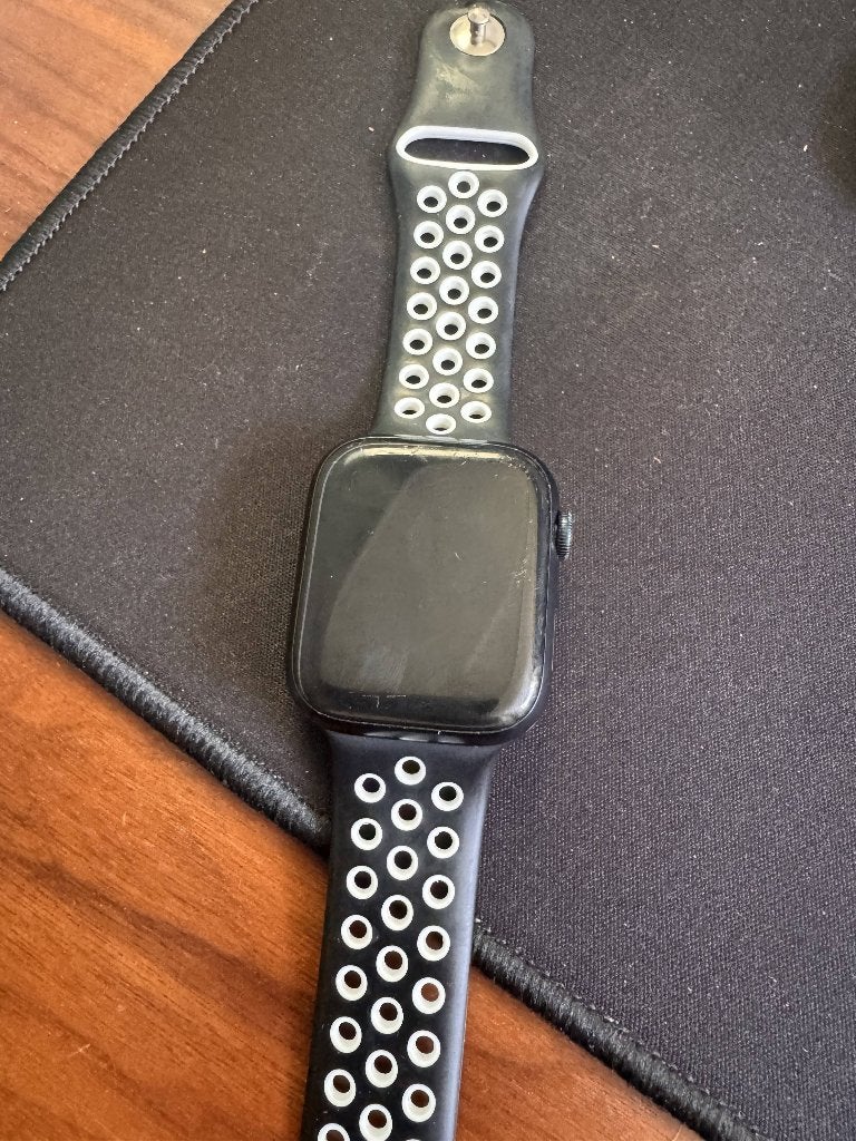 Apple Watch Series 8 45 mm GPS + Cellular, Midnight, Gebruikt, Zwart, IOS, Ophalen of Verzenden