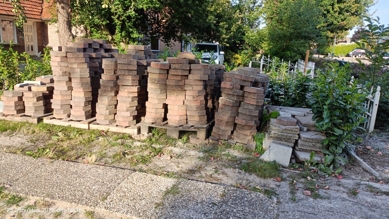 Gebruikte terrastegels +-25m2, Ophalen, Gebruikt, Beton, Terrastegels