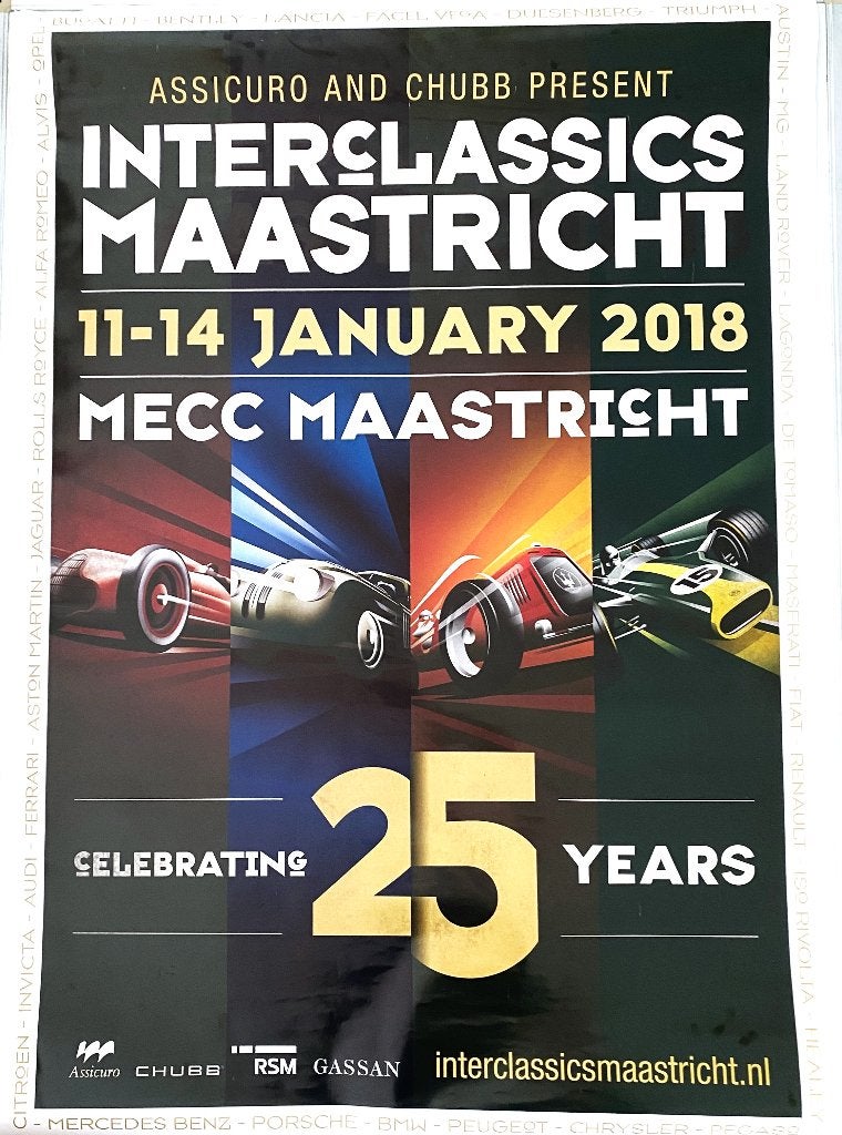 Interclassics Maastricht 2018 poster, Verzenden, Gebruikt, Auto's