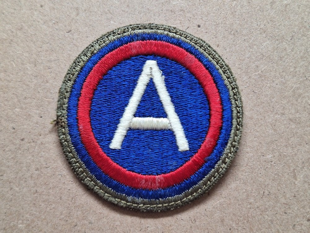 WWII US 3rd army patch greenborder, greenback!, Verzenden, Amerika, Embleem of Badge