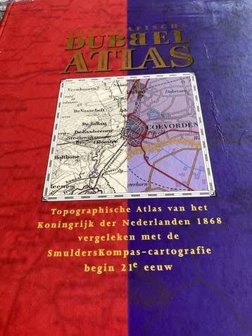 Dubbel Atlas:Topografische Atlas Nederland 1868 vs. 21e eeuw, Overige atlassen, Smulders Kompas, Ophalen of Verzenden, Zo goed als nieuw