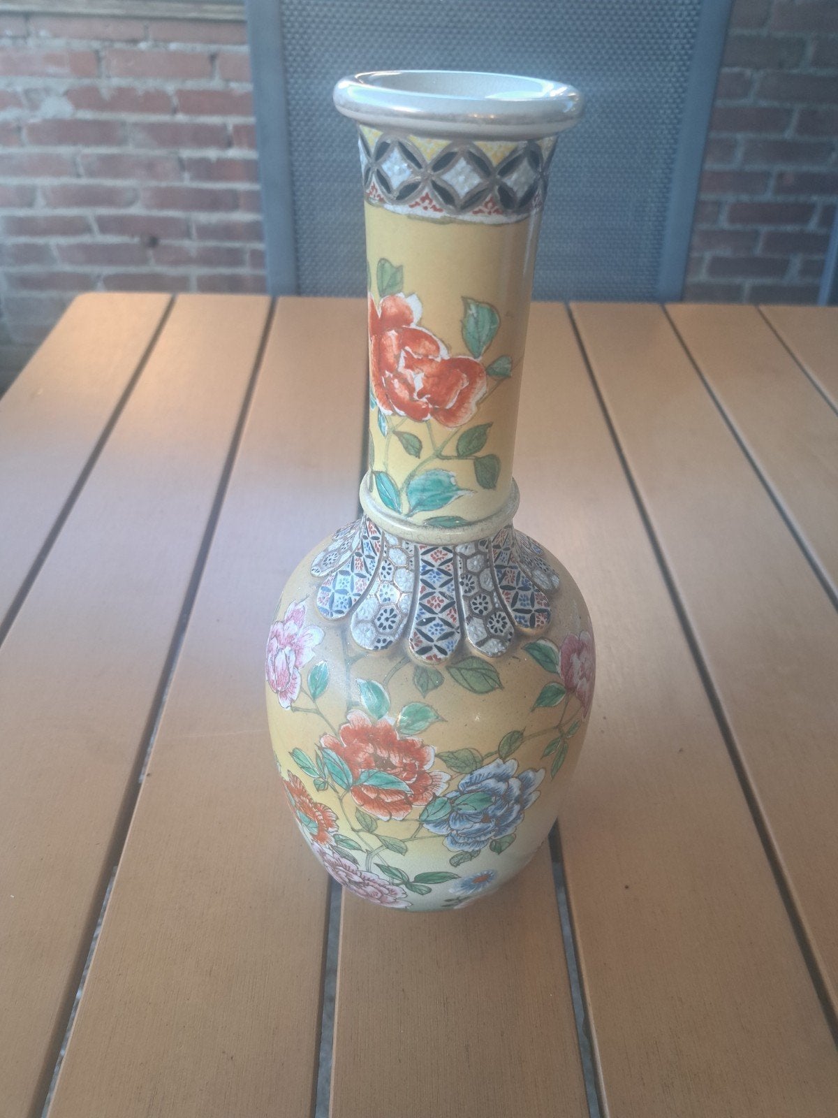 Kutani Japanse Oosterse Vaas - 31 cm hoog, Antiek en Kunst, Ophalen of Verzenden