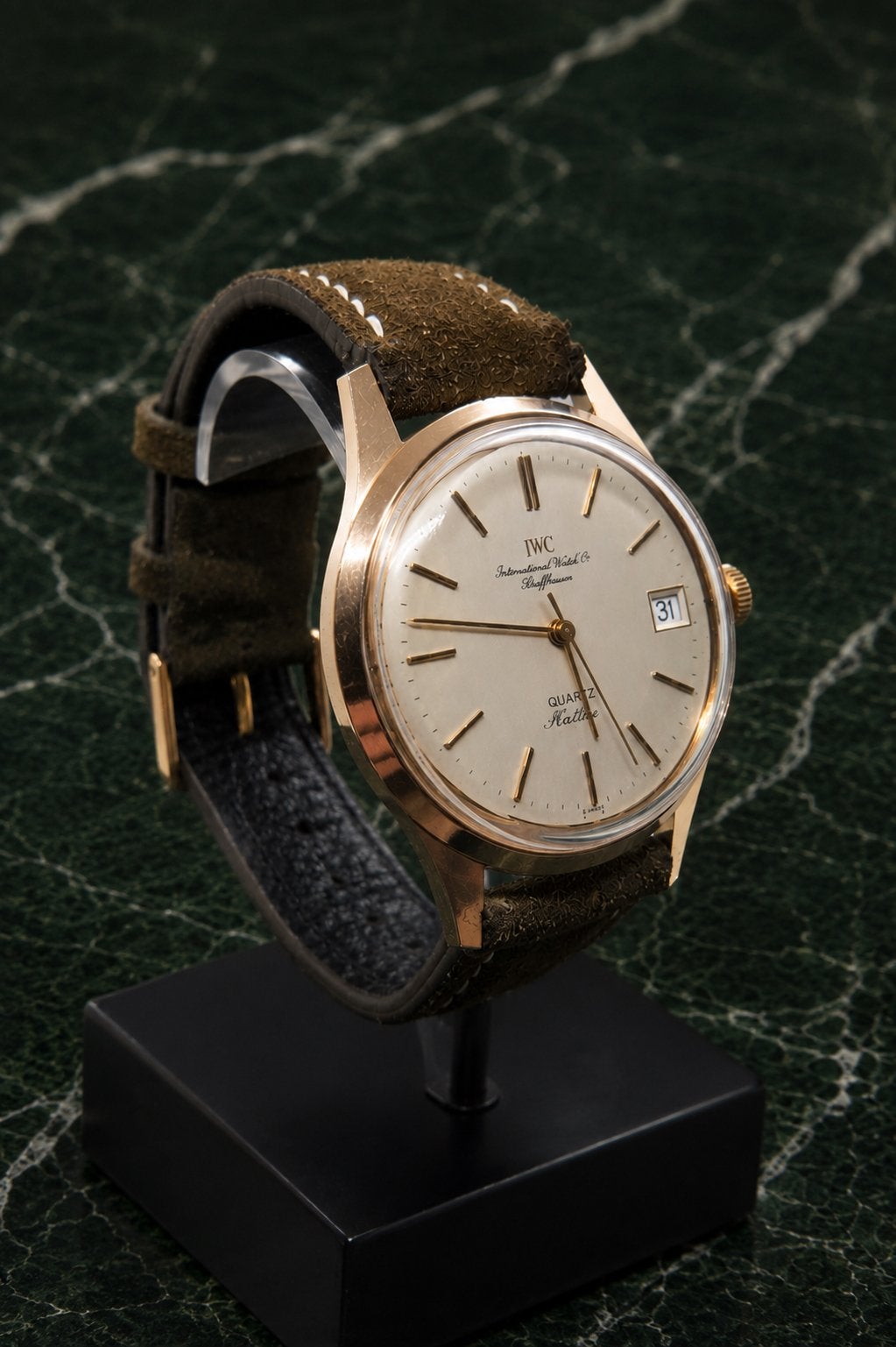 IWC Flatline Quartz 34 mm, Overige merken, Staal, Polshorloge, Ophalen of Verzenden