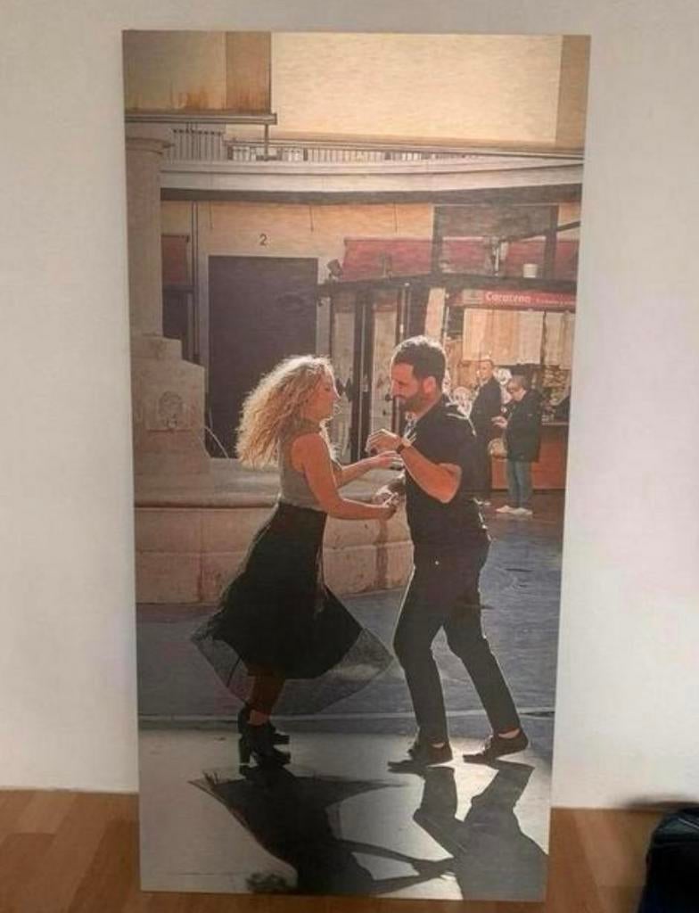 Aluminium foto opdruk danspaar salsa 100x50 cm, Ophalen of Verzenden