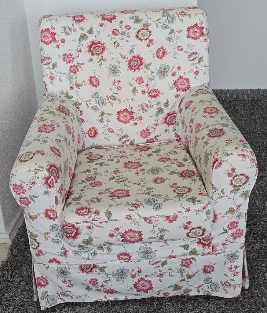 IKEA Ektorp Jennylund fauteuil bloemen, Huis en Inrichting, Fauteuils, Ophalen, Gebruikt, 75 tot 100 cm, 75 tot 100 cm