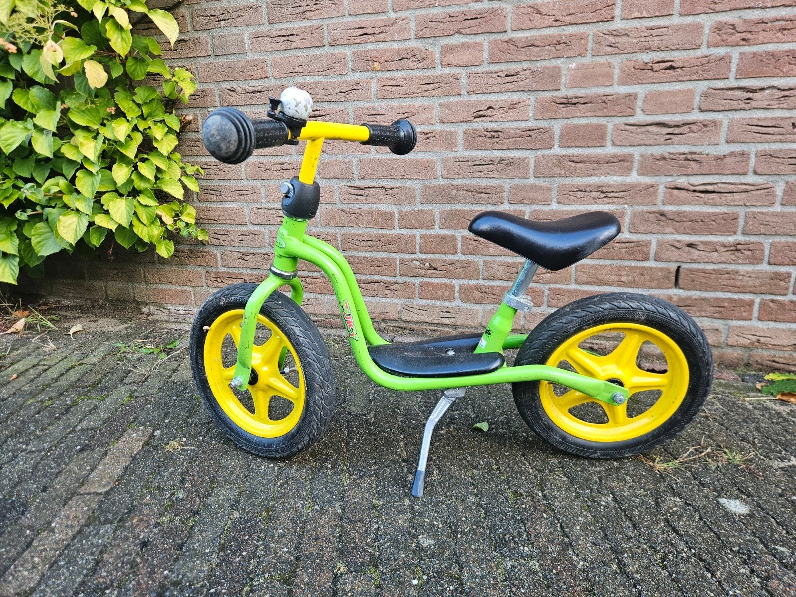 Puky loopfiets groen/geel 12 inch, Fietsen en Brommers, Ophalen, Gebruikt, Minder dan 16 inch, Puky