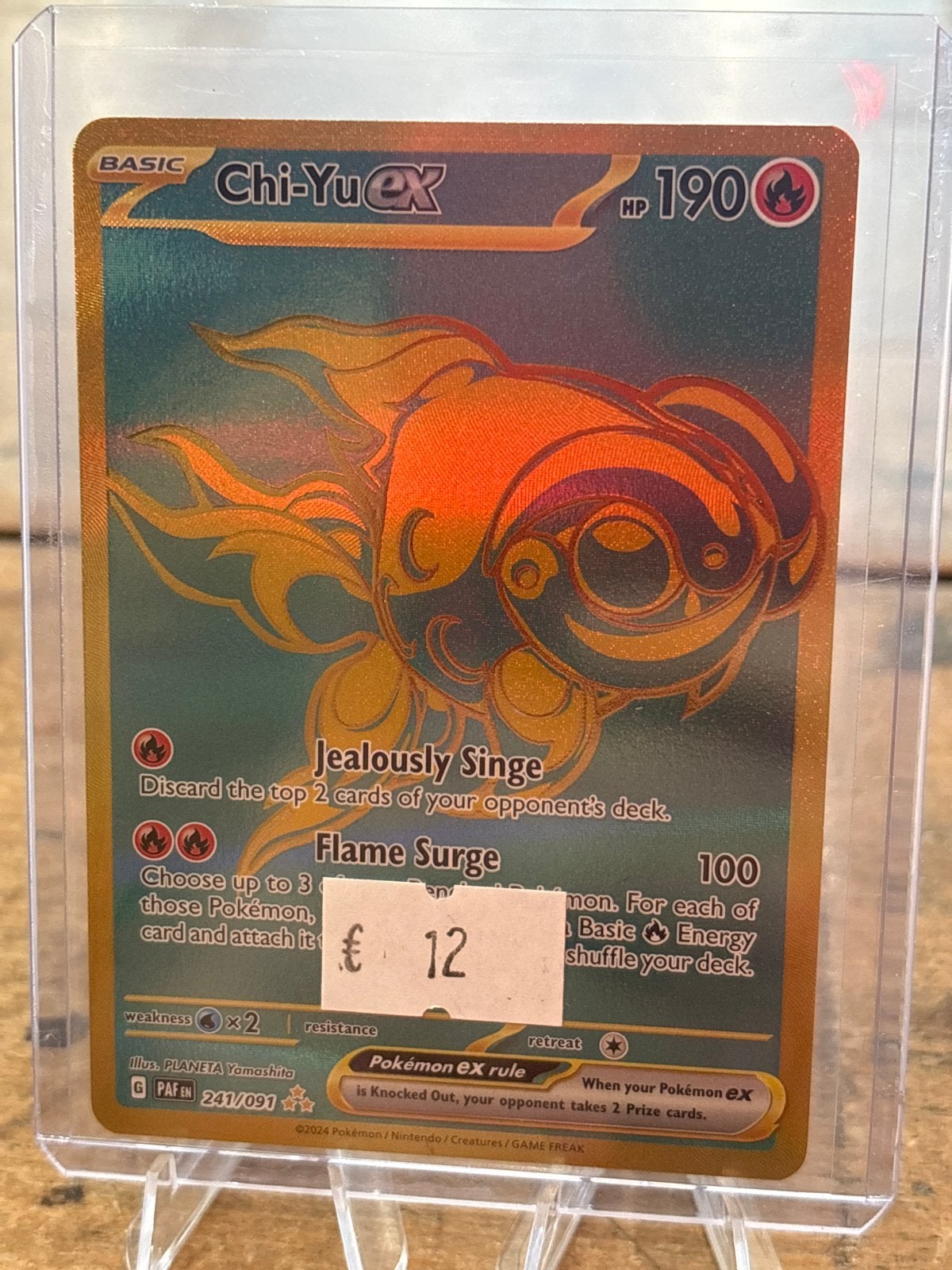 Chi-Yu ex 241/091 Gold Secret Rare Pokémon kaart, Ophalen of Verzenden, Zo goed als nieuw, Losse kaart, Foil