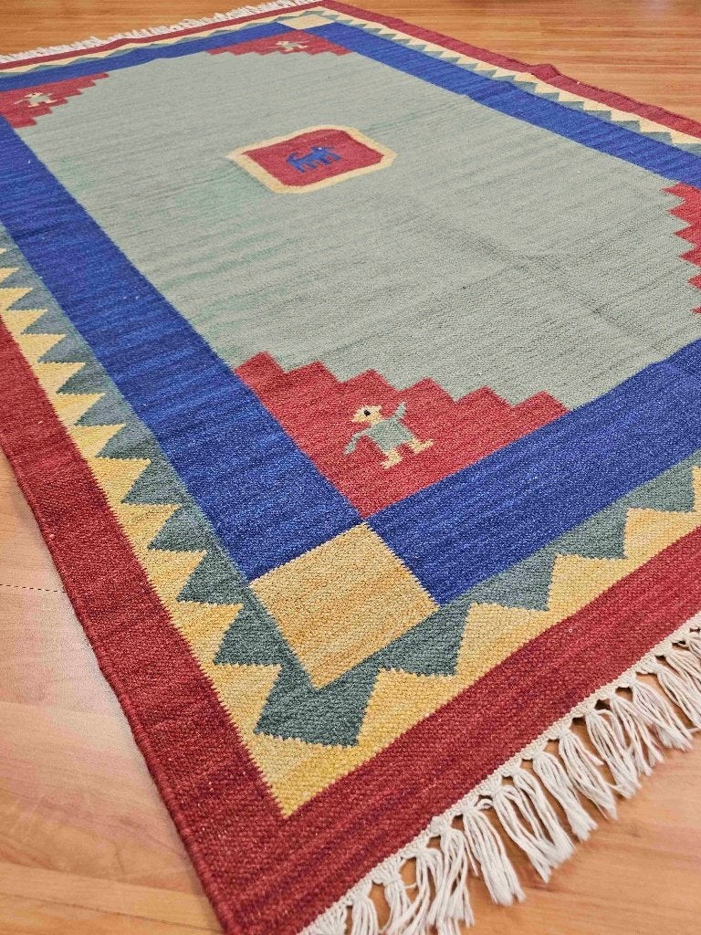 Handgeknoopt Kelim kleed 177/117 cm, Huis en Inrichting, 100 tot 150 cm, Etten-Leur, DJT@dejuistetoon.eu, Ophalen of Verzenden