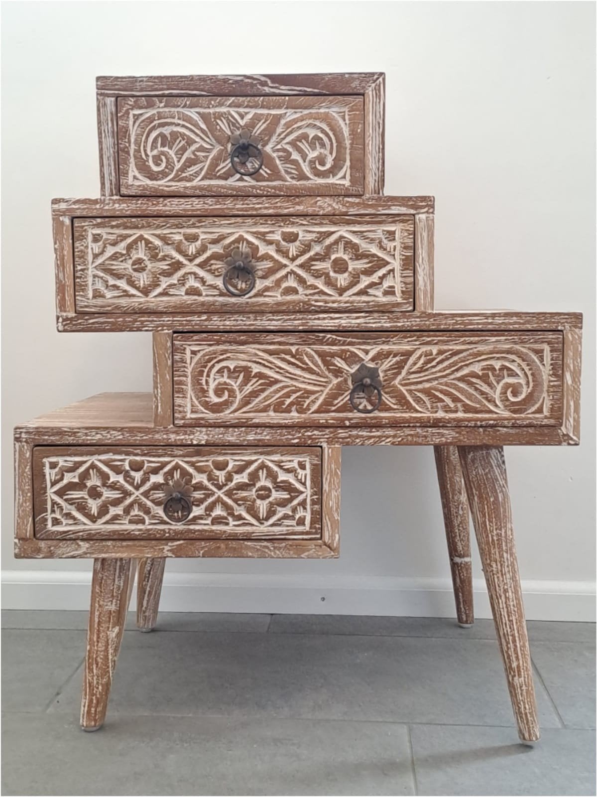 Uniek handgemaakt houten kastje met lades, Ophalen, Www.ibizasfeer.nl, Nieuw, Info@ibizasfeer.nl
