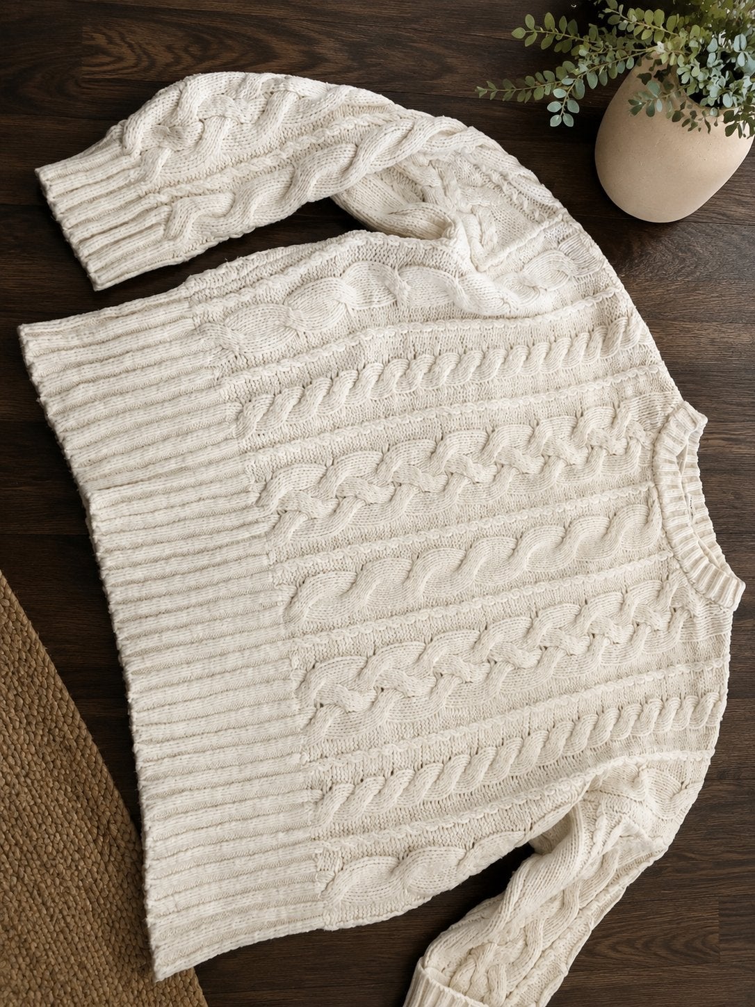 Yaya XL Gebreide Trui - Crème Wit, Ophalen of Verzenden, Zo goed als nieuw, Maat 46/48 (XL) of groter, Wit