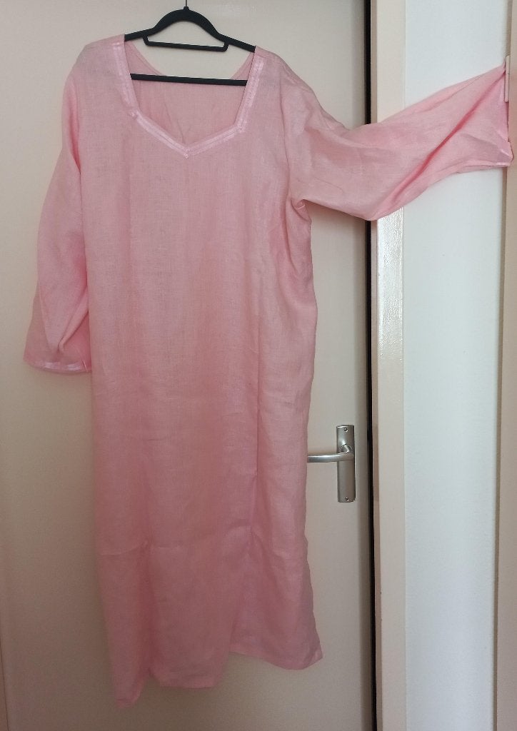 Nieuwe roze linnen tuniek / jurk, Kleding | Dames, Ophalen of Verzenden, Nieuw, Maat 46/48 (XL) of groter, Roze