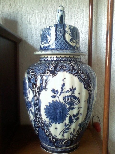 delfts blauwe vaas Tot.hoogte 39cm getaxeerd 70-90 euro u, Ophalen of Verzenden, Overige kleuren