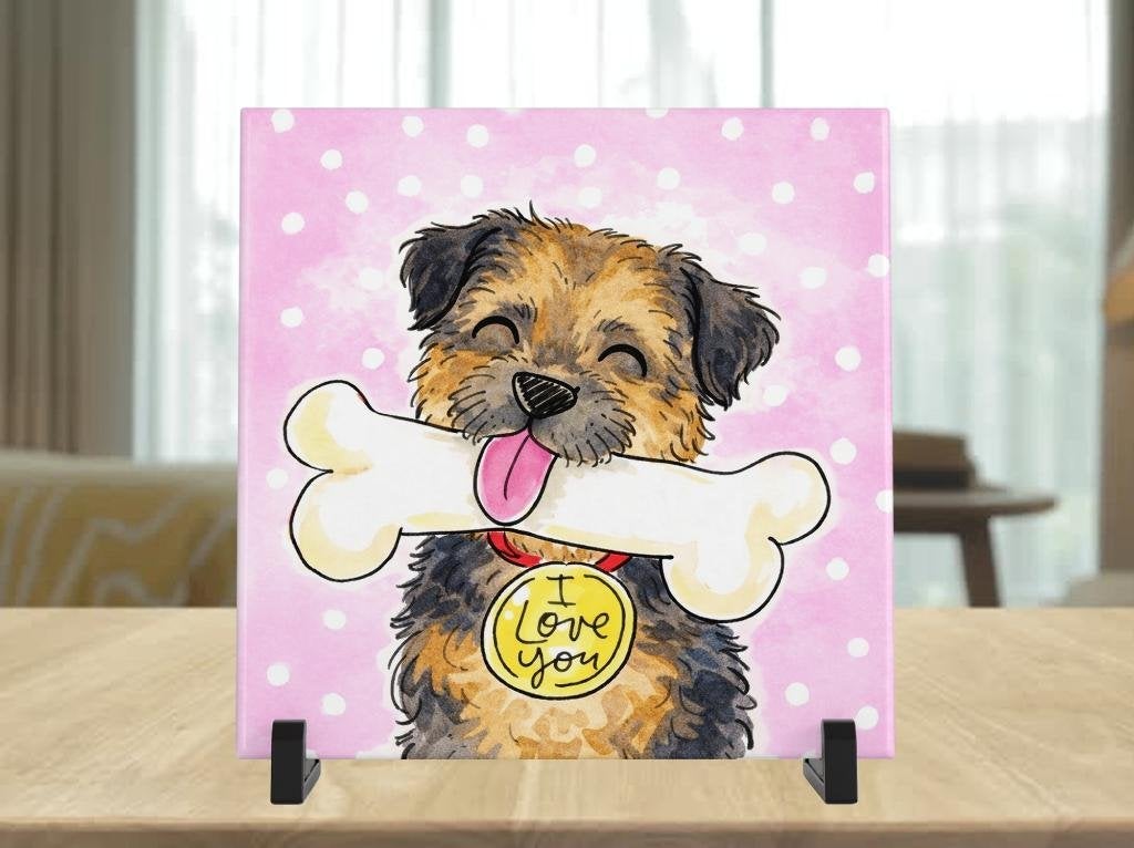Border Terrier Tegel - Blond Stijl, Verzenden, Nieuw