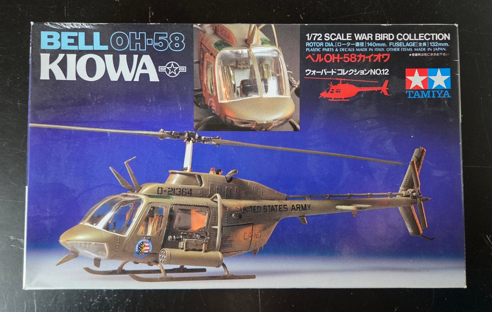 Tamiya  Bell OH-58 Kiowa 1:72 Lees beschrijving, Overige merken, 1:72 tot 1:144, Gebruikt, Helikopter