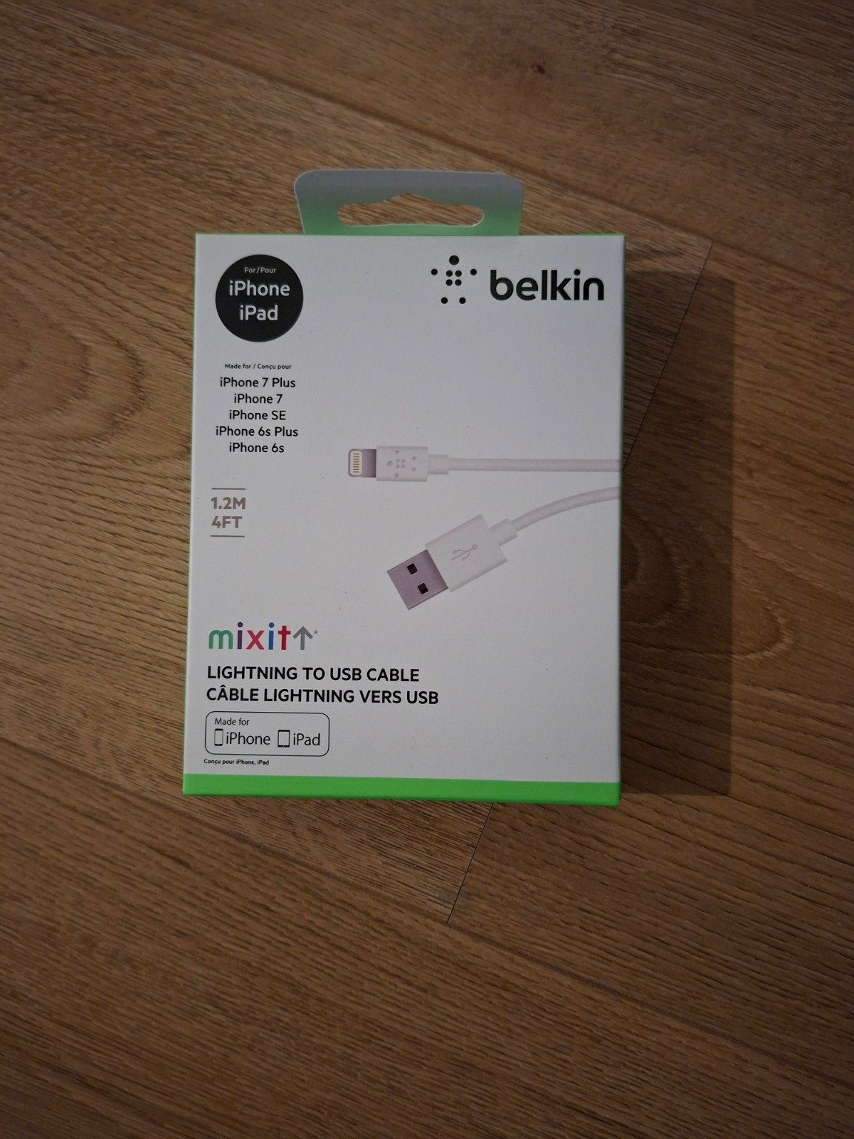 Belkin Mixit Lightning naar USB Kabel 1.2M voor iPhone/iPad, Ophalen of Verzenden, Nieuw, Snoer of kabel