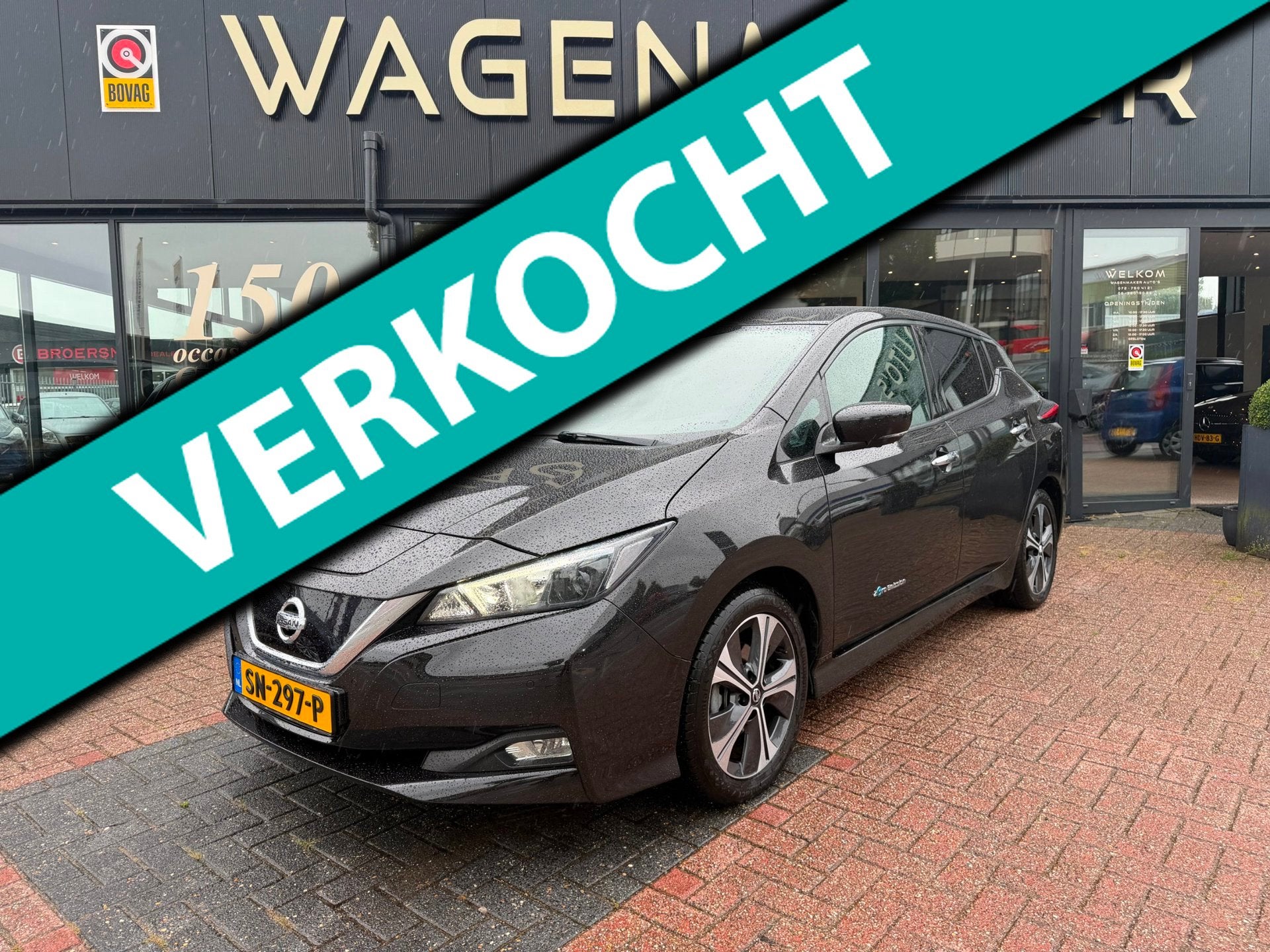 Nissan LEAF 2.ZERO EDITION 40 kWh AUT|NAVI|ACC|360CAM|Dealer, Auto's, Stof, Gebruikt, Zwart, Origineel Nederlands