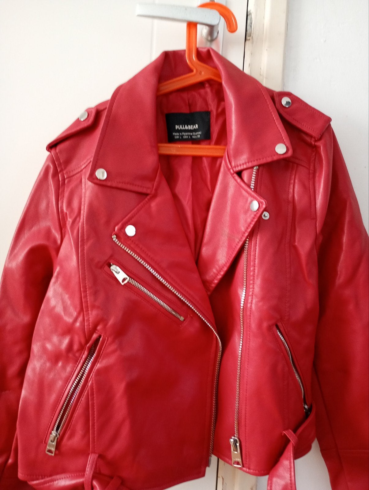 Rode PULL&BEAR bikerjack - Zo goed als nieuw, PULL&BEAR, Ophalen