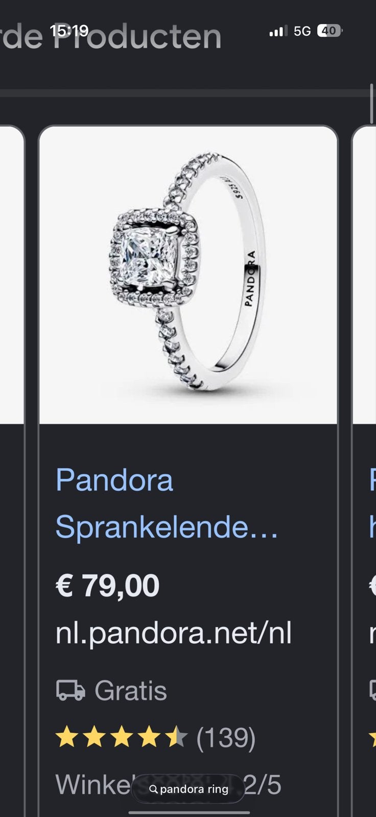 Nieuwe Pandora ring - Sprankelende Elegantie (ongeopend), Met kristal, Nieuw, Ophalen of Verzenden, Dame