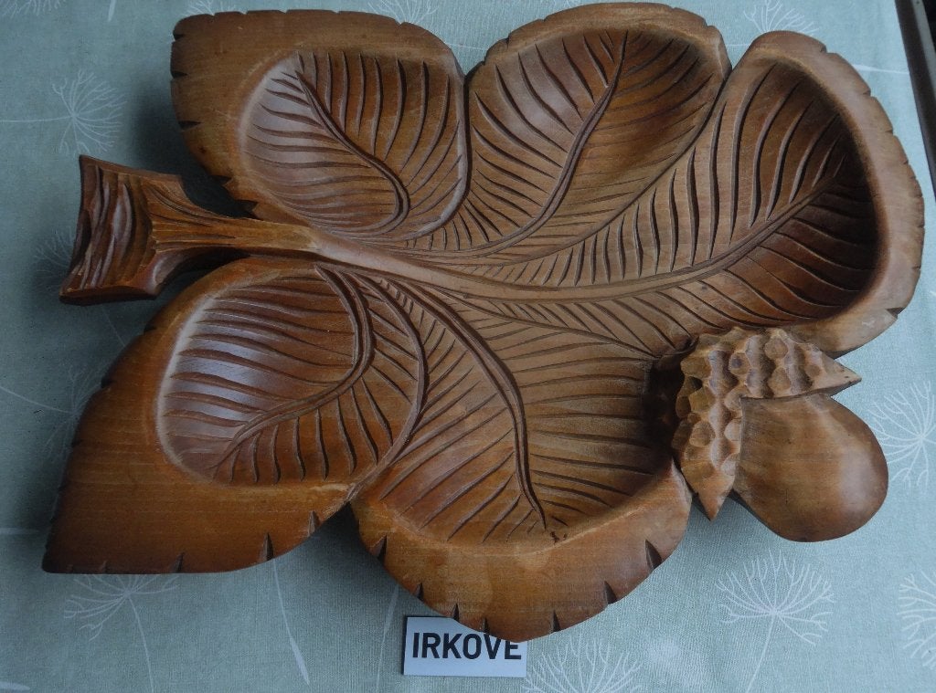 FLINKE HOUTEN SCHAAL * Eikenblad *, Huis en Inrichting, Schaal, Verzenden, Nieuw, Handgemaakt